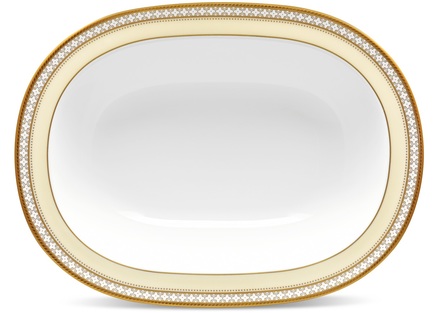 Салатник овальный Трефолио, золотой кант, 26 см NOR4945-415 Noritake плакетка пасхальный колокольчик фарфор деколь золочение ручная работа скудельник россия