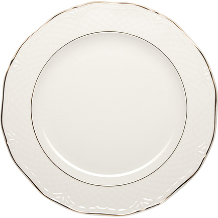 Блюдо Afrodyta круглое, 32х2.5 см, белый/золотой