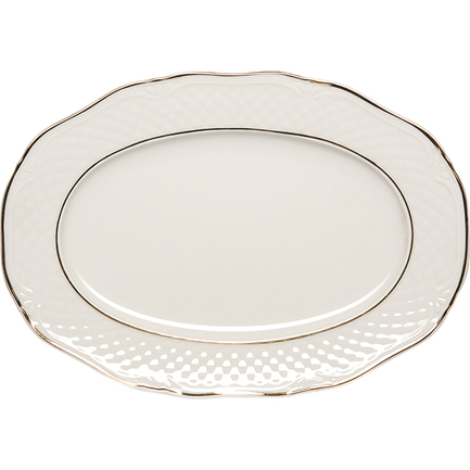 Блюдо Afrodyta овальное, 24х16.5 см, белый/золотой