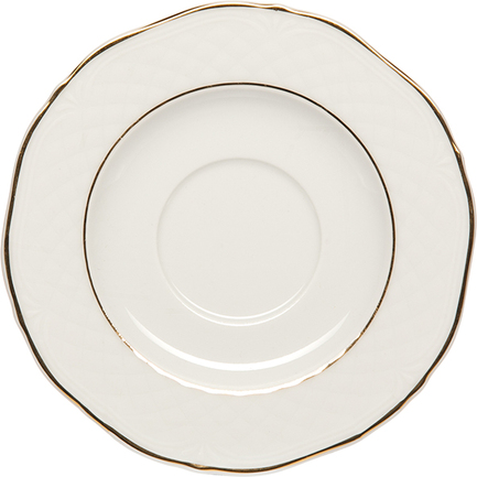Блюдце Afrodyta, 13 см, белый/золотой