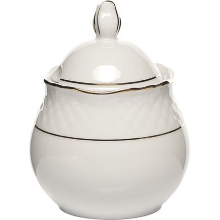 Сахарница Afrodyta (250 мл), 13х7.5 см, белый/золотой