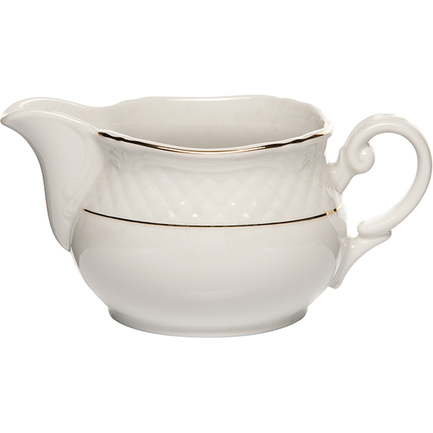 Соусник Afrodyta (400 мл), 16.5х8 см, белый/золотой