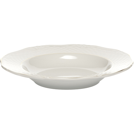 Тарелка глубокая Afrodyta (250 мл), 22.5 см, белый/золотой