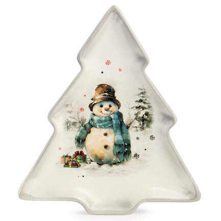 Тарелка в форме елки С Новым Годом!, 23х20.2х2.2 см