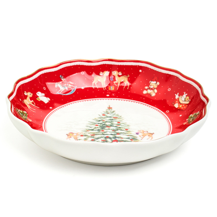 Блюдо С Новым Годом!, 16х3.5 см, красное
