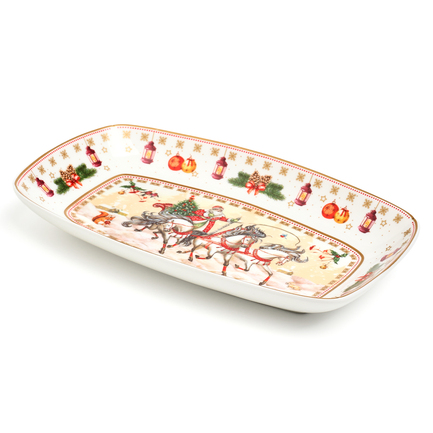 Блюдо прямоугольное Тройка, 25х16х3 см, белое