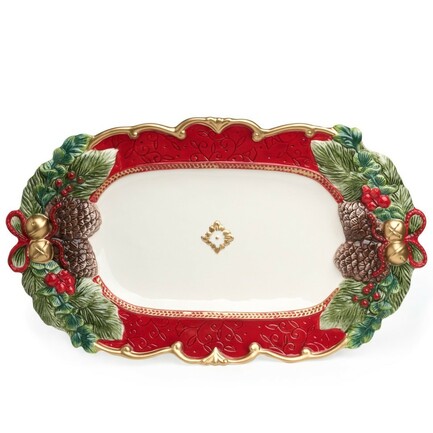 Блюдо прямоугольное Celebration Шишки, 47.5х29х5.5 см