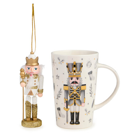 Набор подарочный: кружка (385 мл) и елочная игрушка Щелкунчик, 2 пр.