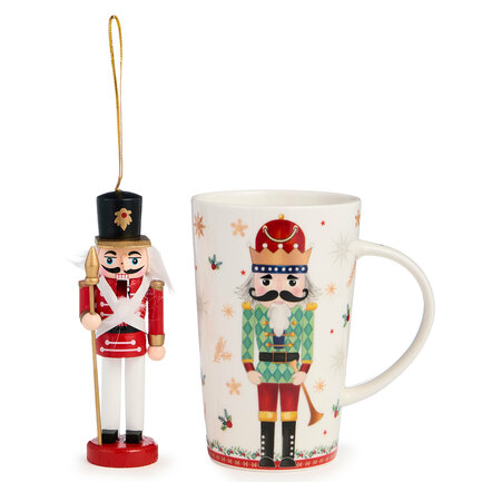Набор подарочный: кружка (385 мл) и елочная игрушка Щелкунчик, 2 пр.