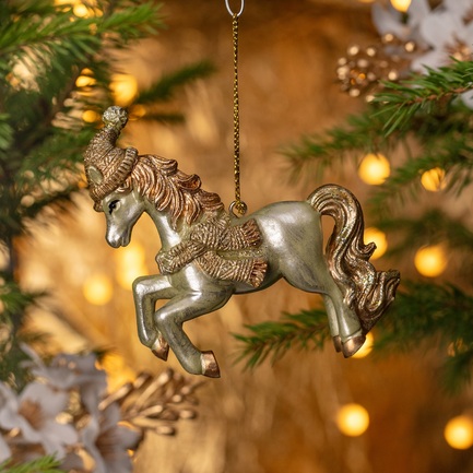 Елочное украшение Лошадка, 8х2.5х10 см