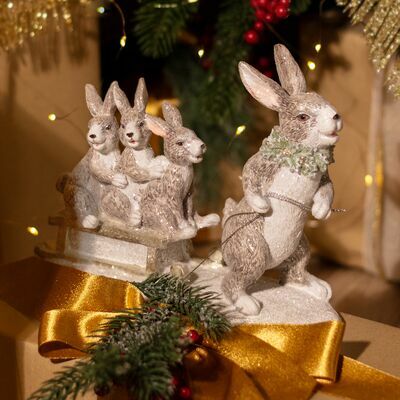 Статуэтка Крольчиха с крольчатами, 24х8х16.5 см