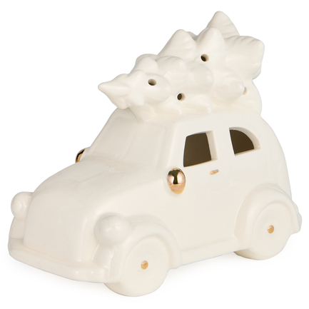 Фигурка Машинка с елкой с led-подсветкой, 16.2х8.3х12.5 см