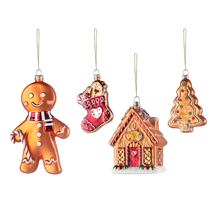 Набор ёлочных украшений Ginger celebration New Year Essential, 4 шт.