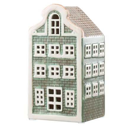 Домик с подсветкой Aulum New Year Essential, 16 см, зеленый