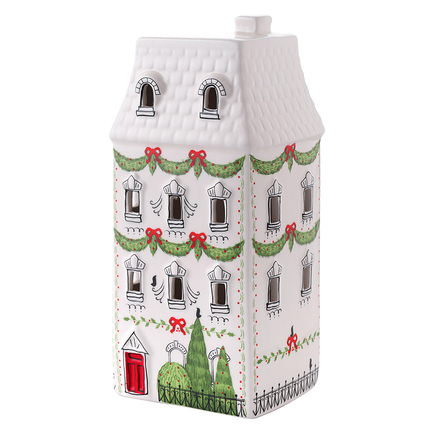 Домик с подсветкой Olgod New Year Essential, 22 см, белый