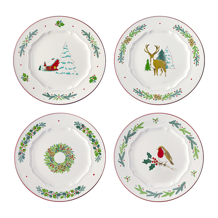 Набор тарелок Nordic winter New Year Essential, 23 см, 4 шт.