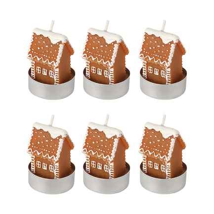 Набор декоративных свечей Gingerbread houses New Year Essential, 6 шт.