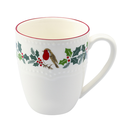 Кружка Nordic bird New Year Essential (360 мл), 10.7 см, белая