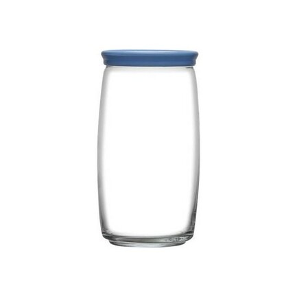 Банка круглая с крышкой Чешни (1.5 л), 20х9.4 см, синяя