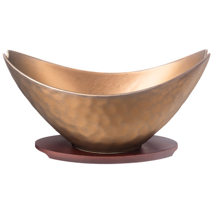 Салатник Bronze (1.2 л), 22.5х16 см, на деревянной подставке