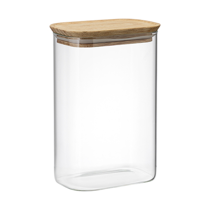Банка для хранения прямоугольная Glass Acacia (1.3 л), 18.7х12х8 см