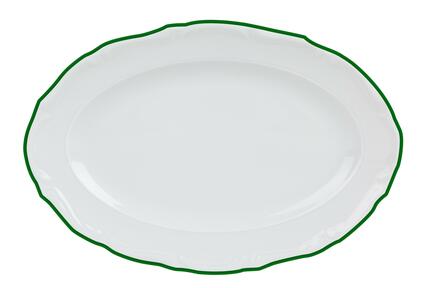 Блюдо овальное Maria Green, 22 см, кант зеленый