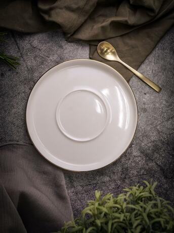 Блюдце для кофейной чашки Chopin Gold, 12 см, белое