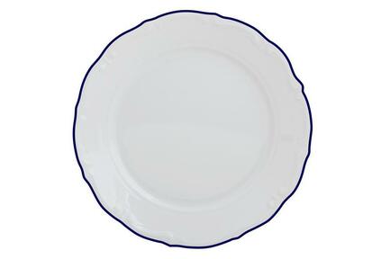 Тарелка обеденная Maria Blue, 27 см, кант синий