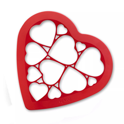 Формочка для печенья Сердечки, 25х24 см, красная