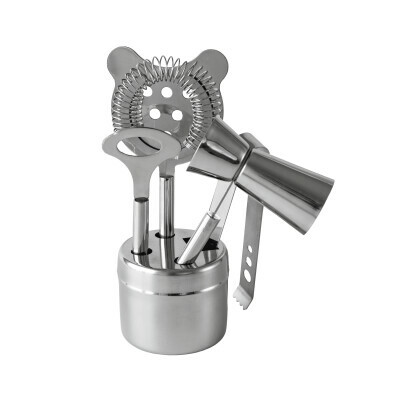 Набор барных инструментов на подставке, 4 пр.