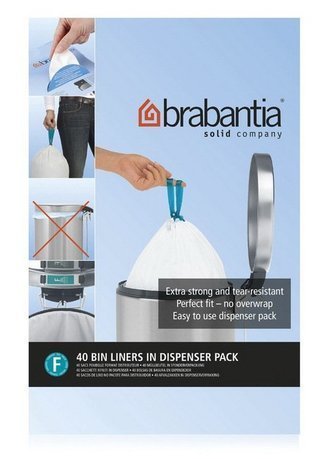 Brabantia Пакет пластиковый высокий, размер F (20 л), белый, 40 шт. 375644 Brabantia