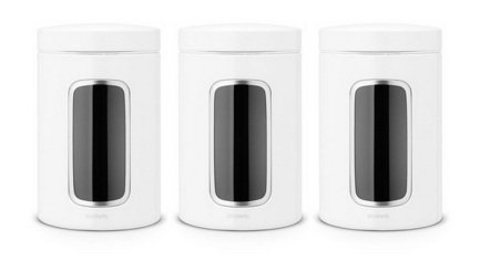 Brabantia Набор контейнеров с окном (1.4 л), белые, 3 шт. 151224 Brabantia
