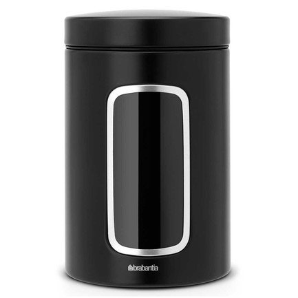 Brabantia Контейнер для сыпучих продуктов с окном (1.4 л), матовый черный 333521 Brabantia Brabantia Контейнер для сыпучих продуктов с окном (1.4 л), матовый черный 333521 Brabantia