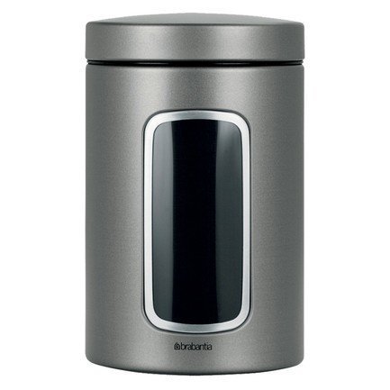 Brabantia Контейнер для сыпучих продуктов с окном (1.4 л), платиновый 288425 Brabantia Brabantia Контейнер для сыпучих продуктов с окном (1.4 л), платиновый 288425 Brabantia