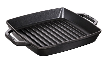 Staub Сковорода-гриль квадратная c 2 ручками, 28х28 см, черная 12012823 Staub