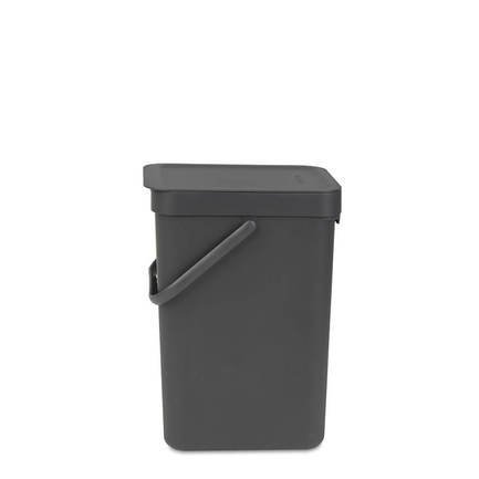 Brabantia Ведро для мусора Sort & Go (12 л), 25х20х35 см, серое 109805 Brabantia