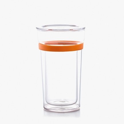 Samadoyo Стакан Double-wall Cup (350 мл), с крышкой, оранжевый S'082C Samadoyo samadoyo кувшин stainless steel infuser 1 3 л s 063 samadoyo