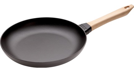 Staub Сковорода круглая, 24 см, с деревянной ручкой, черная 12242423 Staub