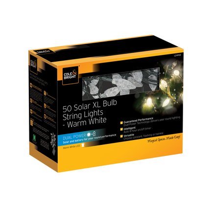  Large Bulb String Lights, 50   LED