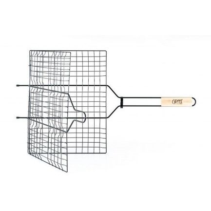 Решетка-гриль двойная металлическая с антипригарным покрытием Teflon, 65х40х30 см 5941 Gipfel
