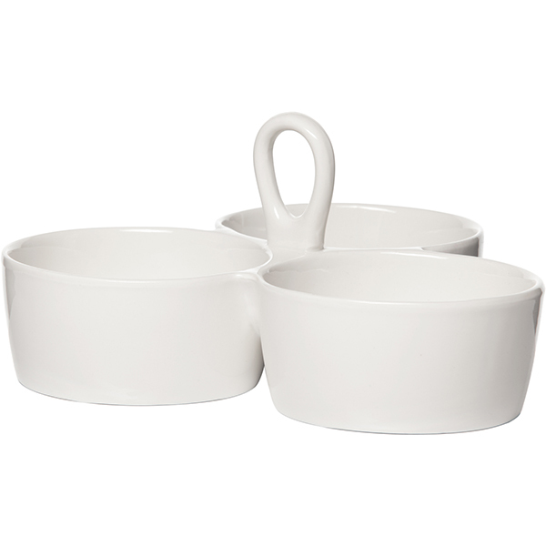 Менажница Кунстверк 3 секции, 10 см, белая