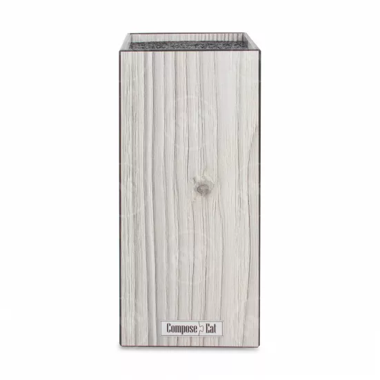 Подставка для кухонных ножей универсальная Elegance, 10х10х23 см, белое дерево