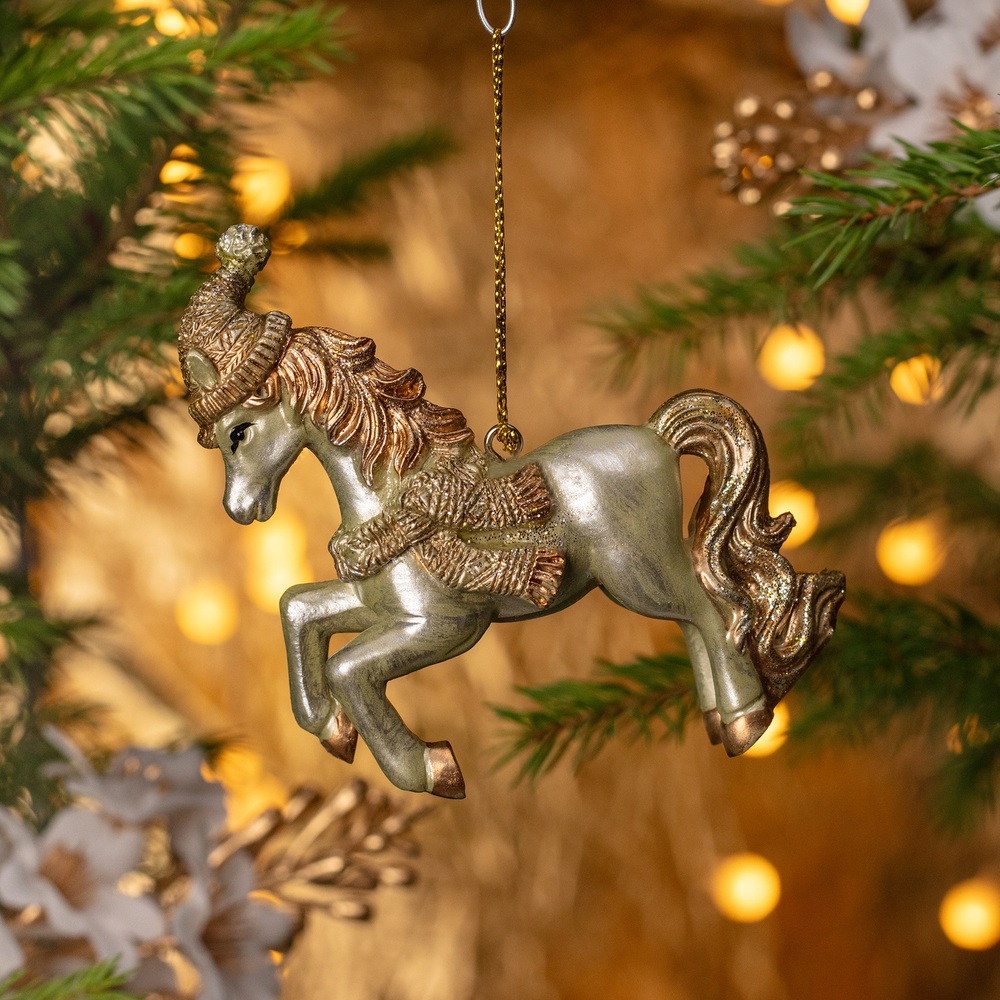 Елочное украшение Лошадка, 8х2.5х10 см