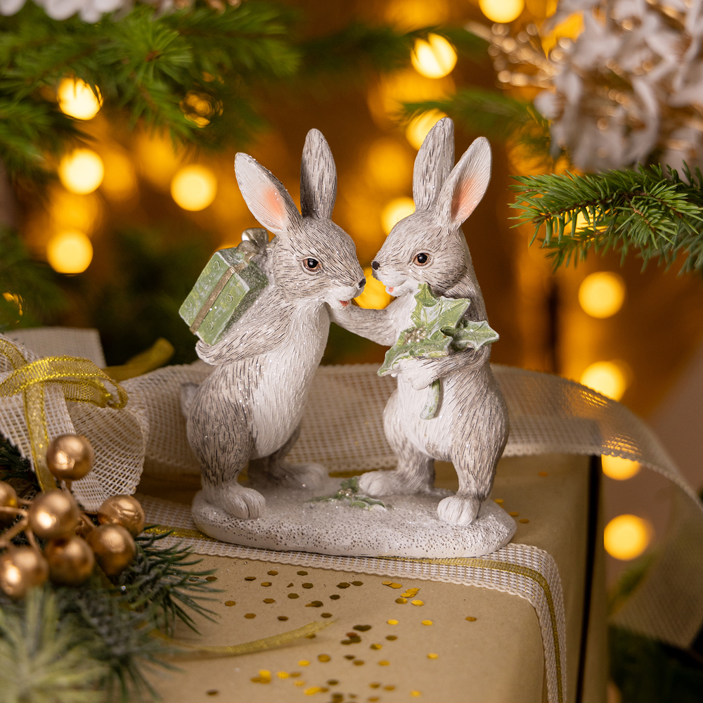 Статуэтка Кролики, 10.5х6х13 см