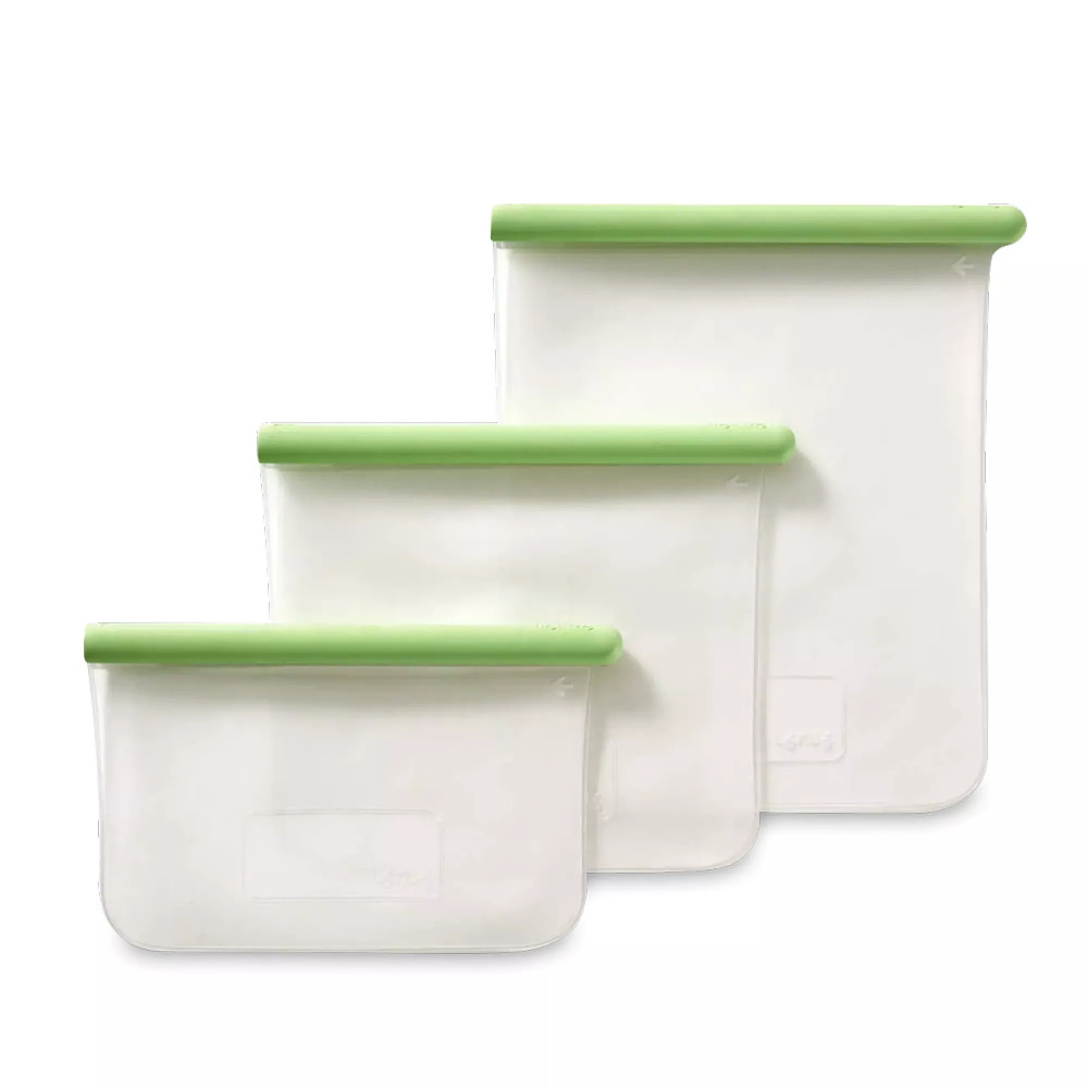 Набор силиконовых плоских пакетов для хранения продуктов Reuse & Reduce, 3 шт.