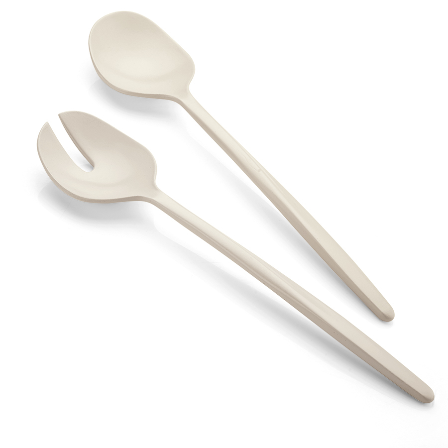 Набор ложек для салата Tierra, 30 см, 2 шт., молочно-белые