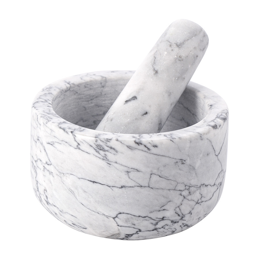 Ступка Marm, 12.7х7.6 см, белый мрамор