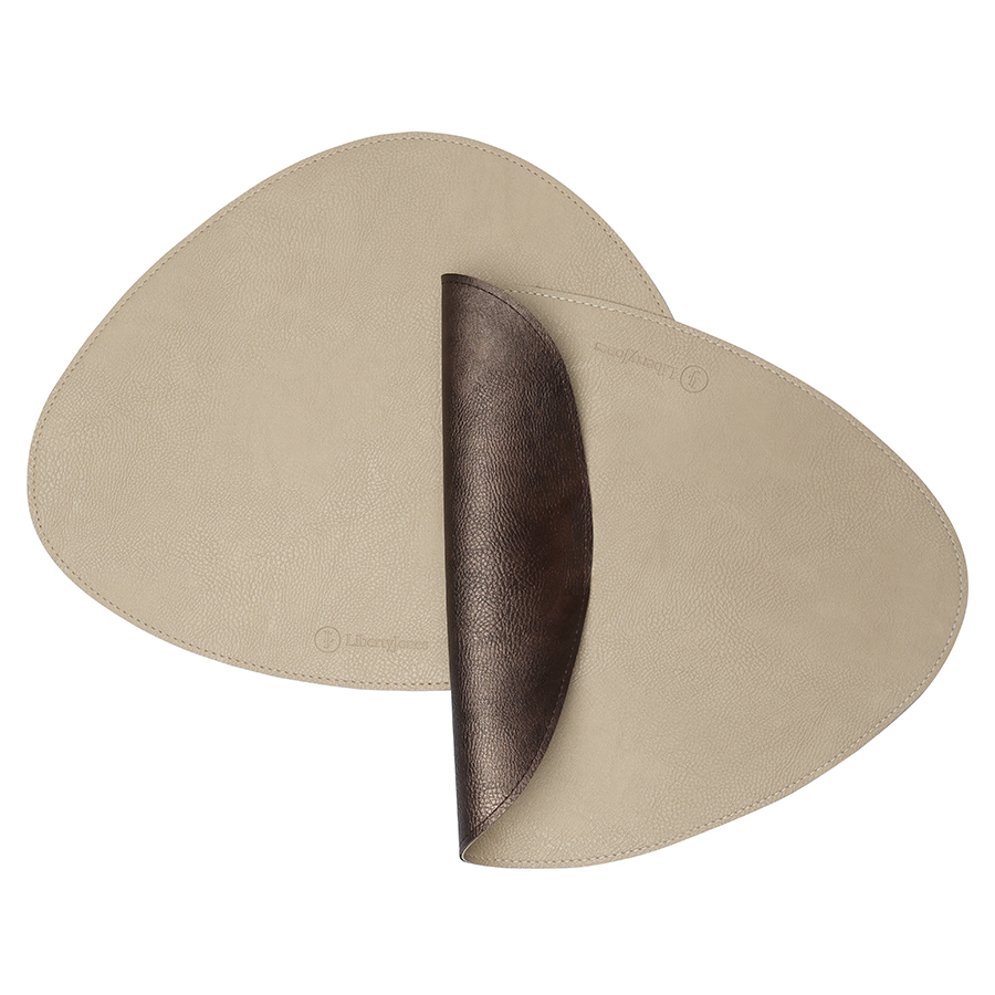 Набор двухсторонних сервировочных салфеток Drop, 33х41 см, 2 шт., шоколадный/бежевый