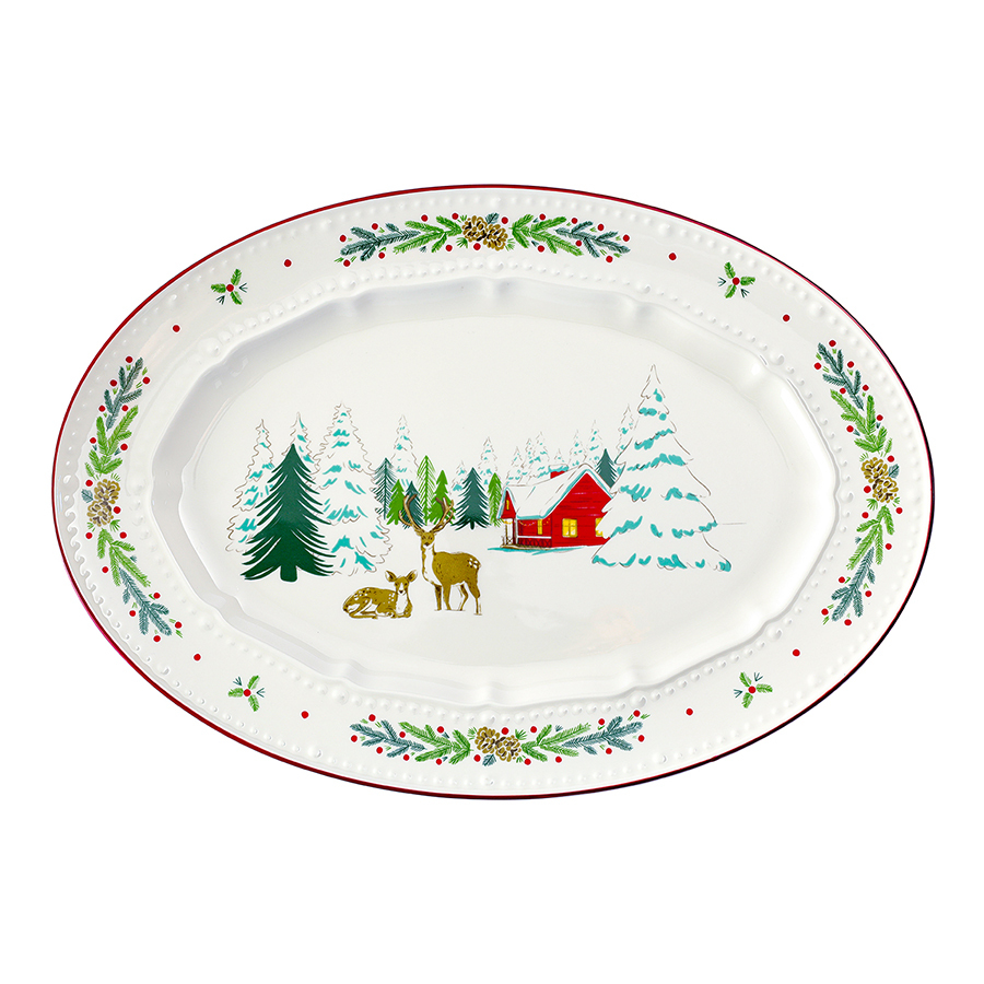 Блюдо сервировочное Nordic winter New Year Essential, 34.5х24 см
