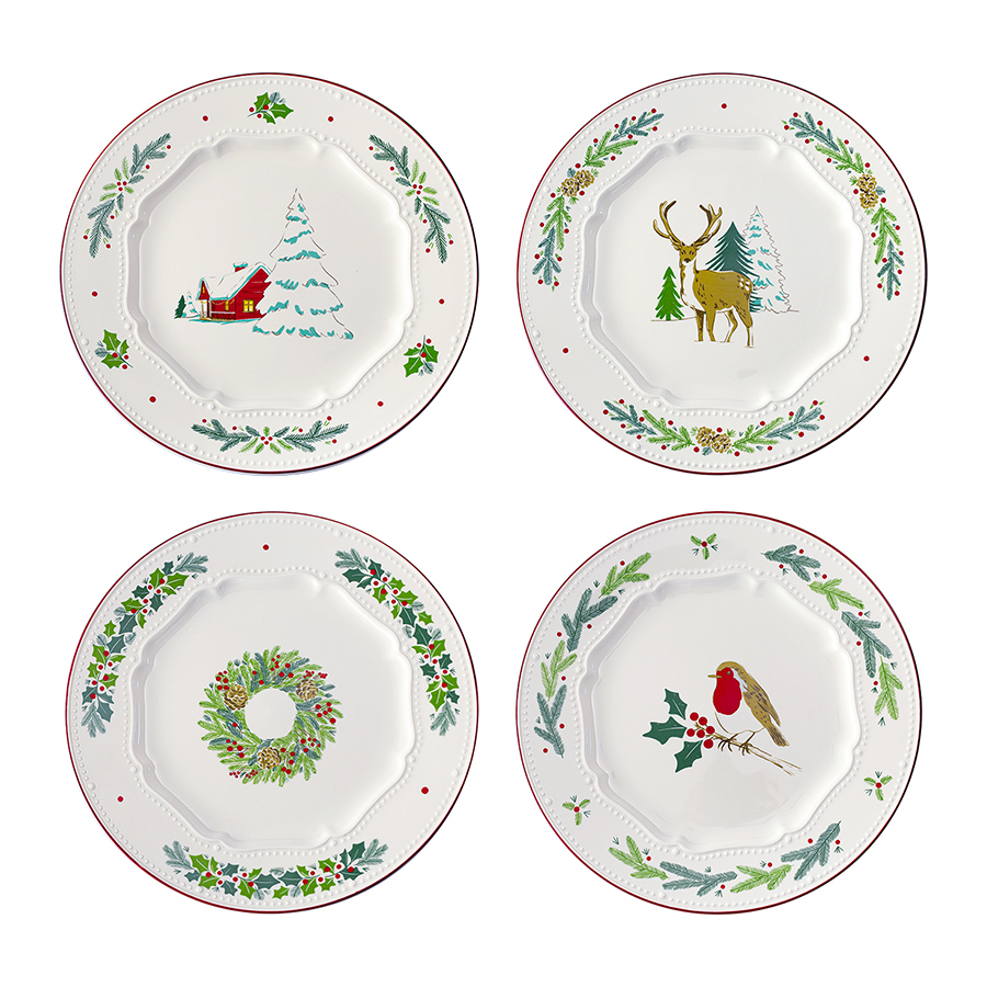 Набор тарелок Nordic winter New Year Essential, 23 см, 4 шт.